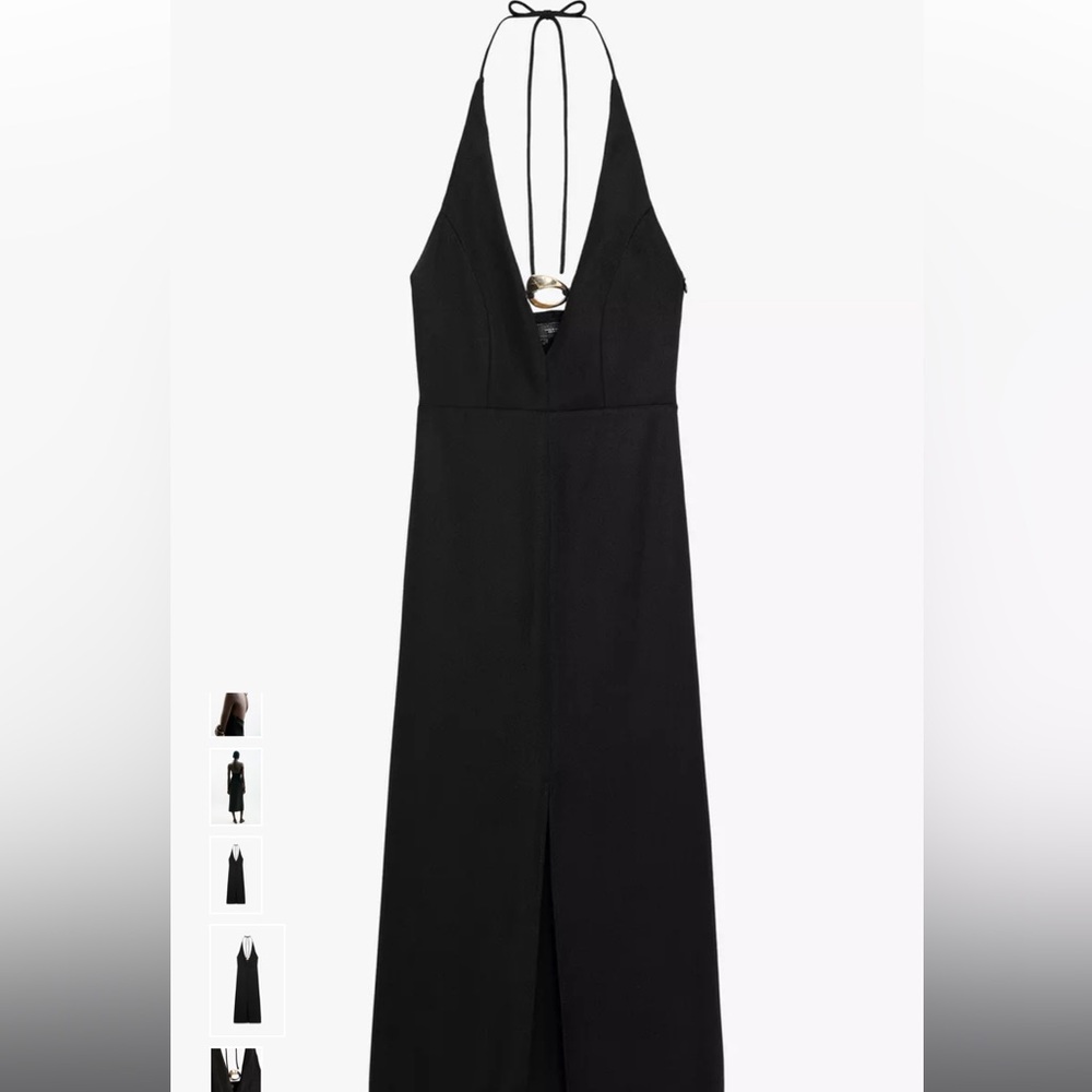 ZARA GOLD APPLIQUÉ MIDI DRESS
